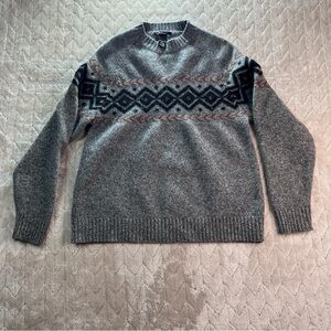 Sky Gray Geometric Men's Crewneck Sweater